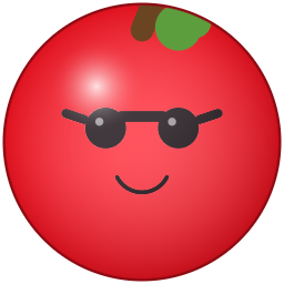 The apple, smiling.